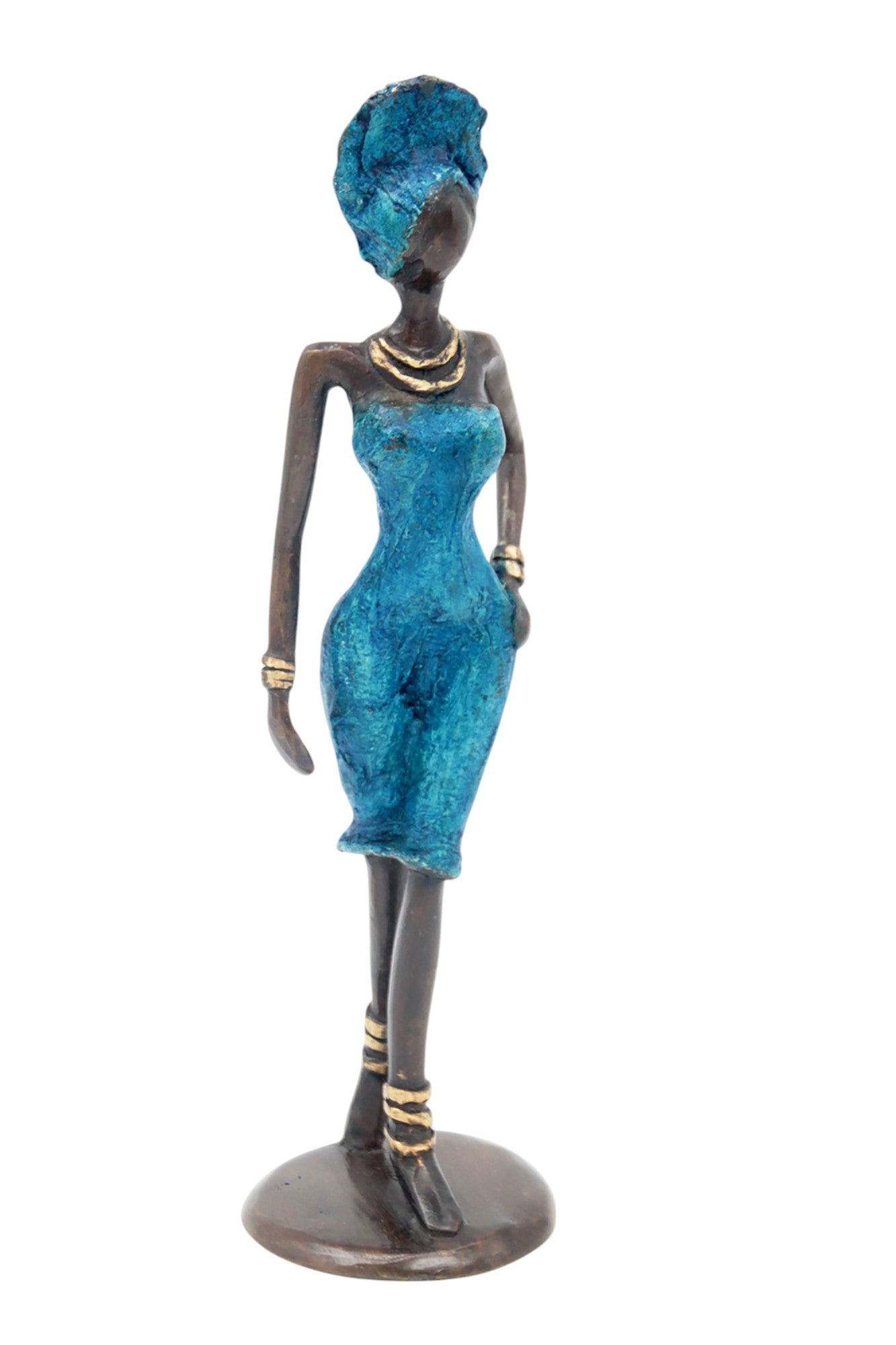 Bronze 30 cm bleu n°2 Bronzes d'Afrique