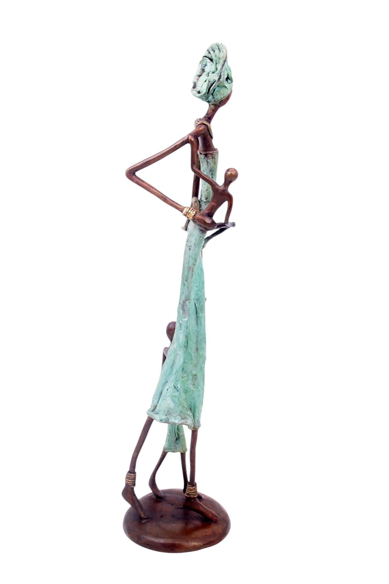 Bronze 55 cm turquoise n°5 Bronzes d'Afrique