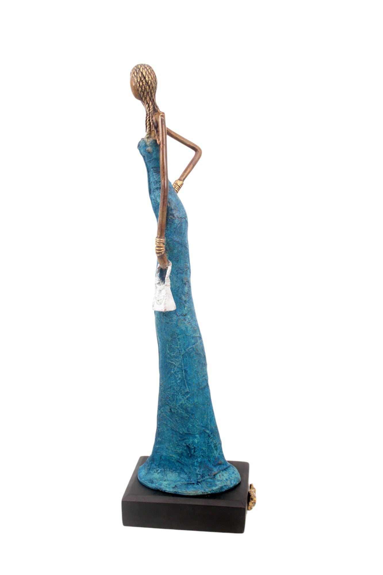 Bronze Issouf sans socle 55 cm bleu n°3 Bronzes d'Afrique