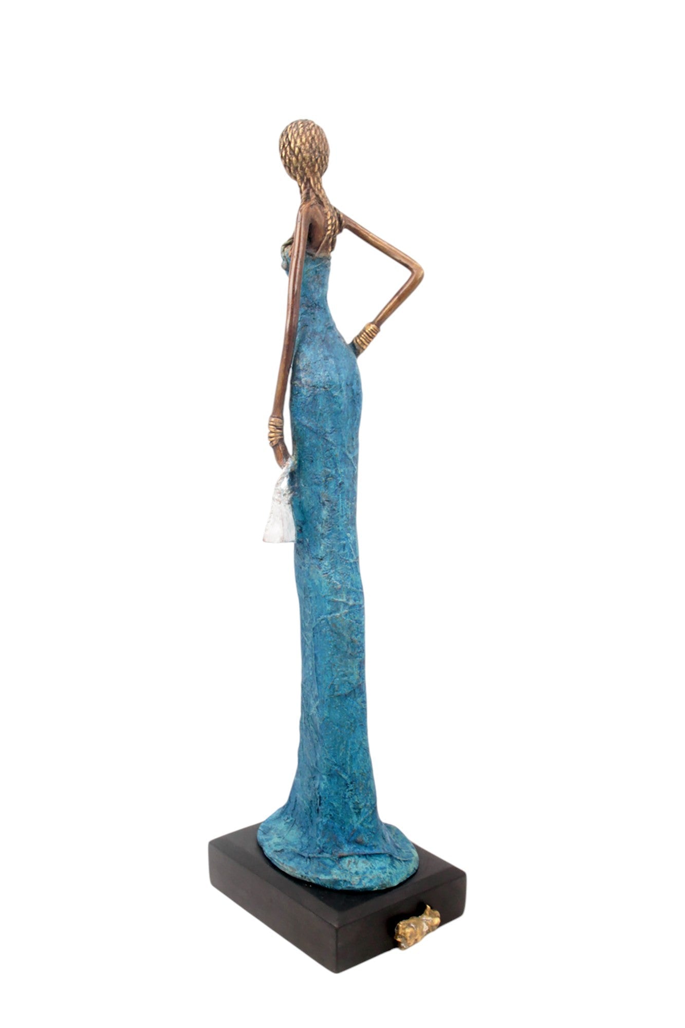 Bronze Issouf sans socle 55 cm bleu n°3 Bronzes d'Afrique