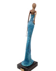 Bronze Issouf sans socle 55 cm bleu n°3 Bronzes d'Afrique