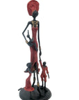 Bronze 3 enfants 35 cm rouge Bronzes d'Afrique