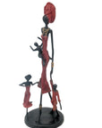 Bronze 3 enfants 35 cm rouge Bronzes d'Afrique