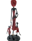 Bronze 3 enfants 35 cm rouge Bronzes d'Afrique