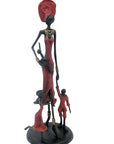Bronze 3 enfants 35 cm rouge Bronzes d'Afrique