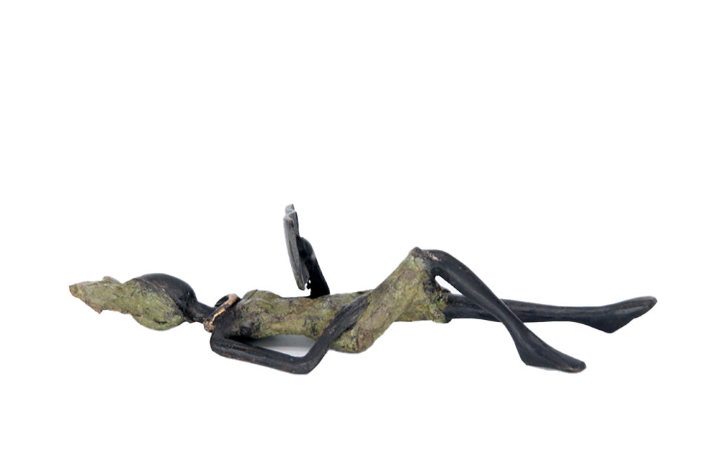 Bronze allongé 20 cm vert n°9 Bronzes d'Afrique