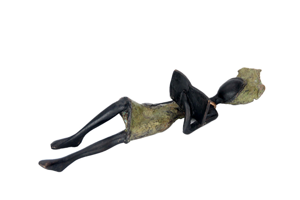 Bronze allongé 20 cm vert n°9 Bronzes d'Afrique