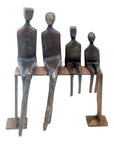 Bronze famille abstraite sur banc 28 cm marron n°1 Bronzes d'Afrique