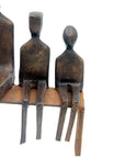 Bronze famille abstraite sur banc 28 cm marron n°1 Bronzes d'Afrique