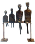 Bronze famille abstraite sur banc 28 cm marron n°1 Bronzes d'Afrique