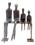 Bronze famille abstraite sur banc 28 cm marron n°1 Bronzes d'Afrique