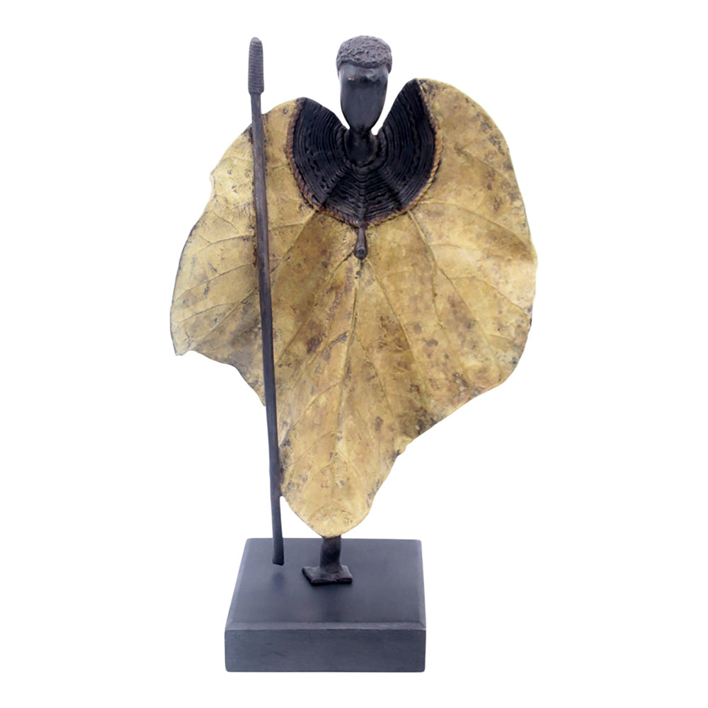 Bronze Feuille simple 45 cm vert n°4 Bronzes d'Afrique