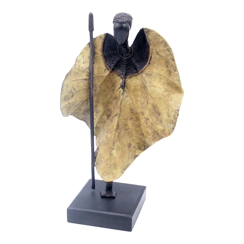 Bronze Feuille simple 45 cm vert n°4 Bronzes d'Afrique