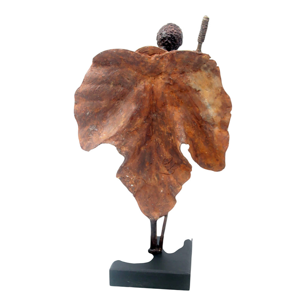Bronze Feuille simple 45 cm marron n°1 Bronzes d'Afrique