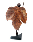 Bronze Feuille simple 45 cm marron n°1 Bronzes d'Afrique