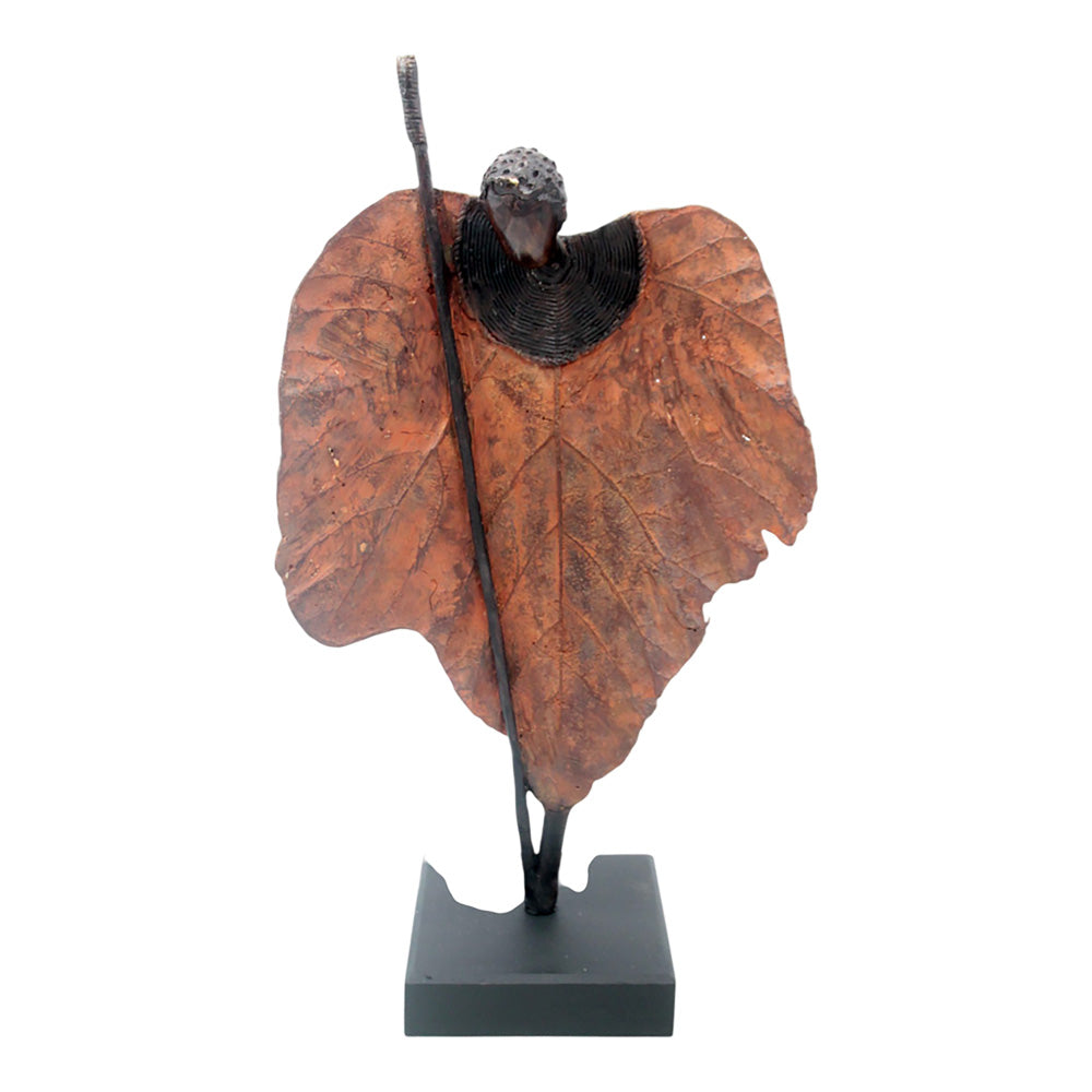 Bronze Feuille simple 45 cm marron n°4 Bronzes d'Afrique