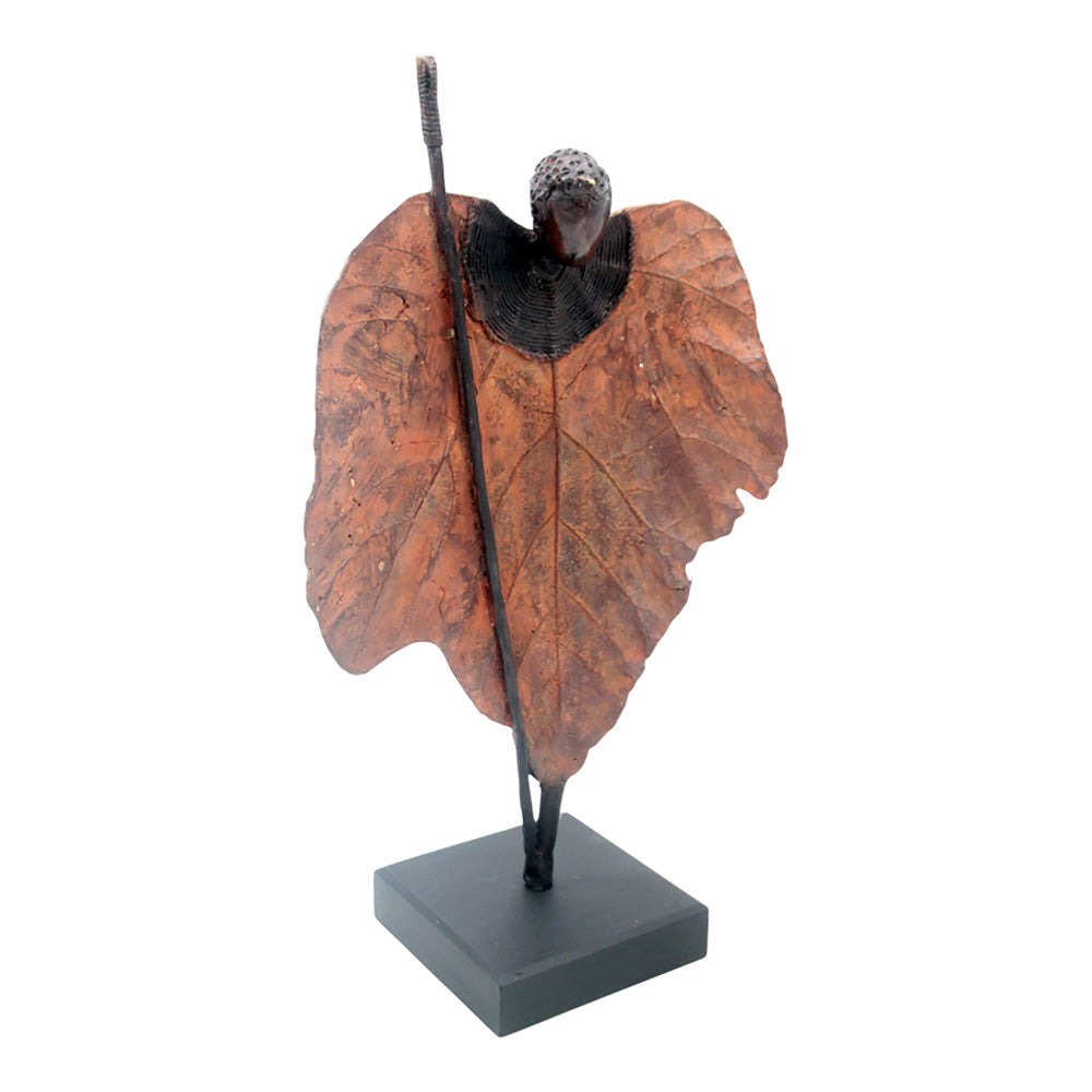 Bronze Feuille simple 45 cm marron n°4 Bronzes d'Afrique