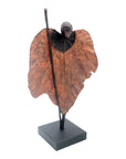 Bronze Feuille simple 45 cm marron n°4 Bronzes d'Afrique