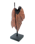 Bronze Feuille simple 45 cm marron n°4 Bronzes d'Afrique