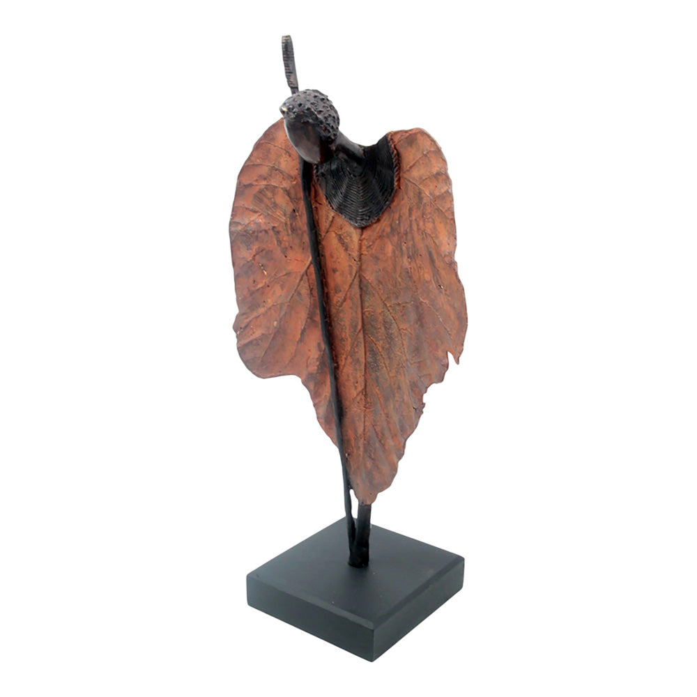 Bronze Feuille simple 45 cm marron n°4 Bronzes d'Afrique