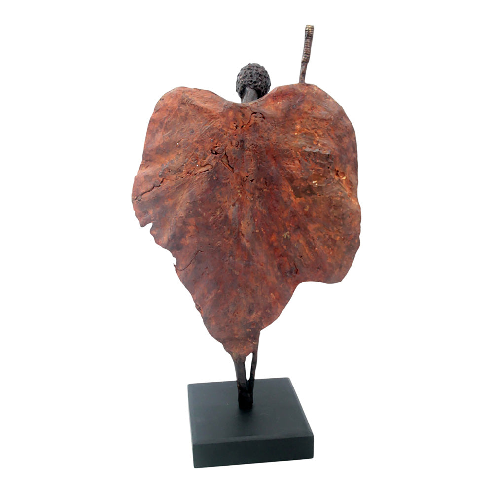 Bronze Feuille simple 45 cm marron n°4 Bronzes d'Afrique