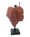 Bronze Feuille simple 45 cm marron n°4 Bronzes d'Afrique