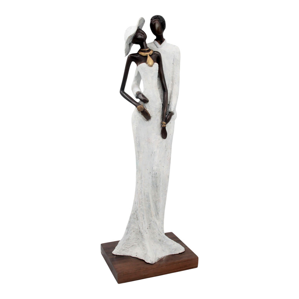 Bronze Issouf couple 55 cm blanc n°1 Bronzes d'Afrique