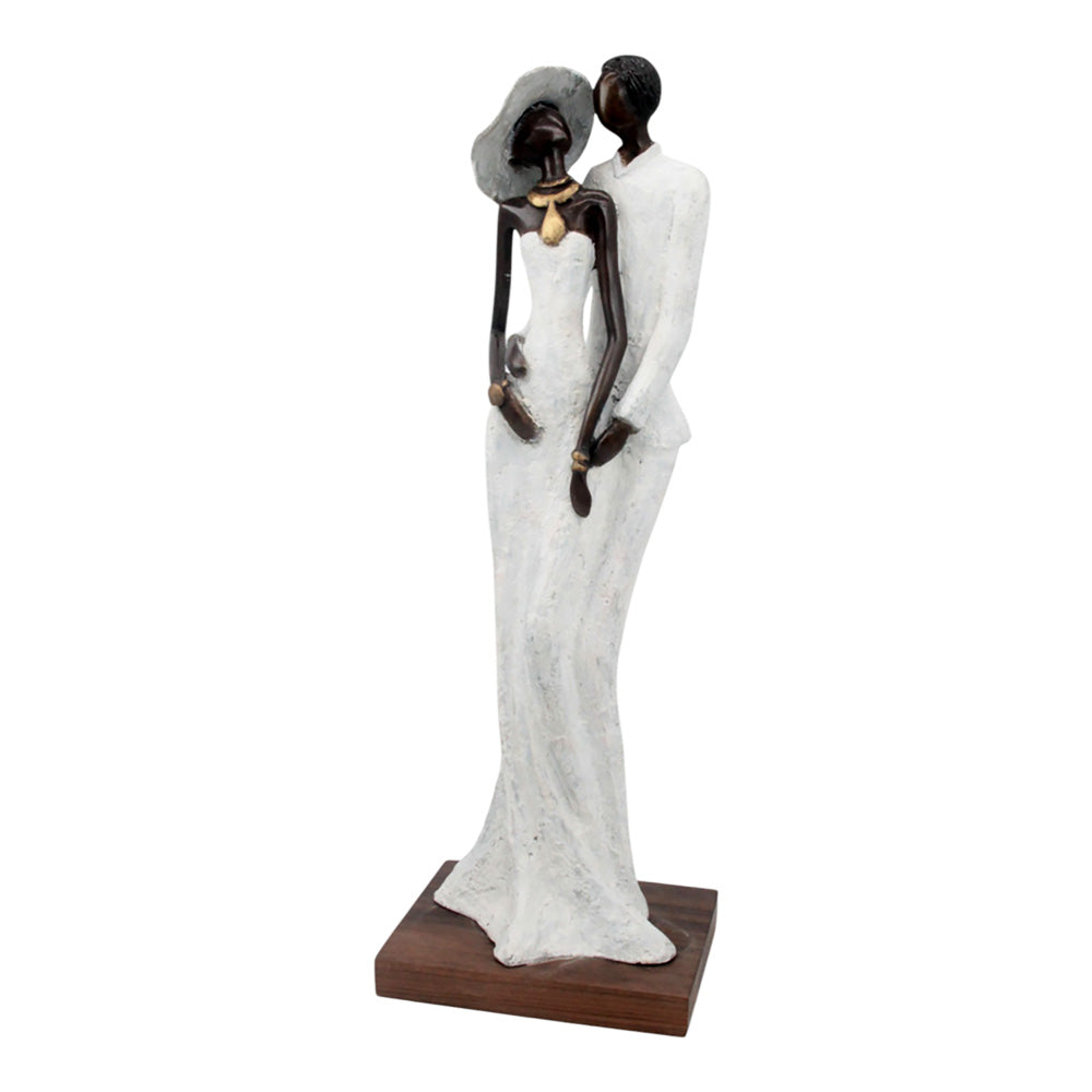 Bronze Issouf couple 55 cm blanc n°1 Bronzes d'Afrique