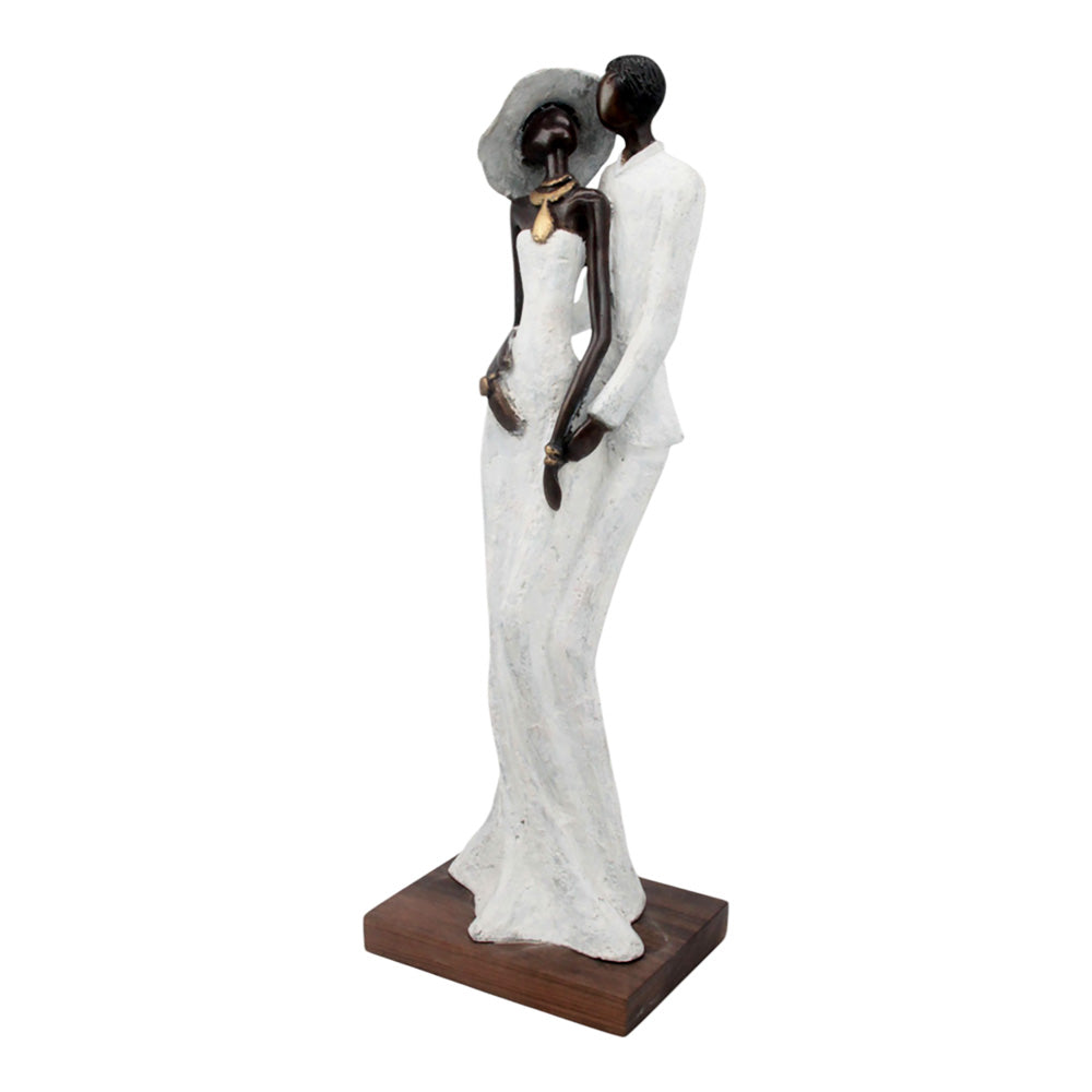 Bronze Issouf couple 55 cm blanc n°1 Bronzes d'Afrique