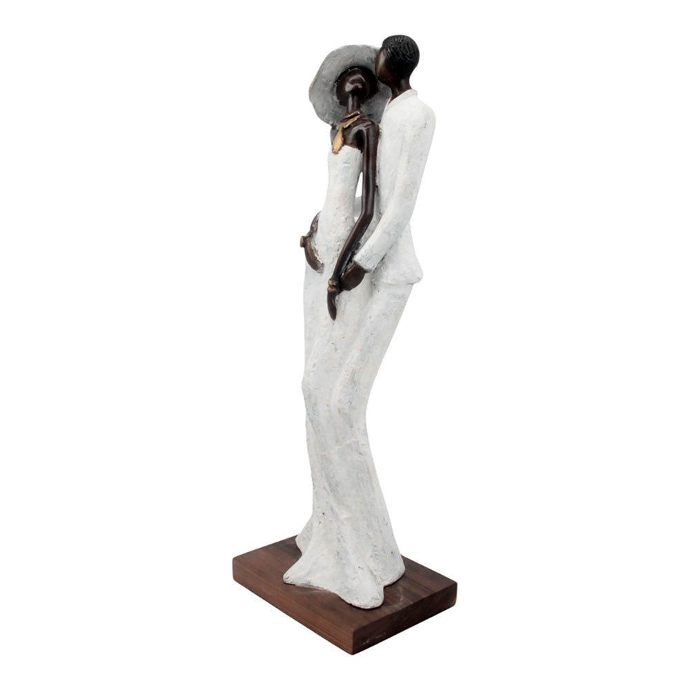 Bronze Issouf couple 55 cm blanc n°1 Bronzes d'Afrique