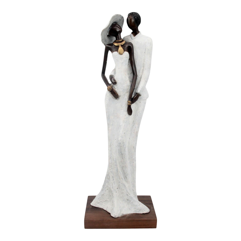 Bronze Issouf couple 55 cm blanc n°1 Bronzes d'Afrique
