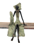 Bronze assis 40 cm vert n°11 Bronzes d'Afrique