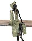 Bronze assis 40 cm vert n°11 Bronzes d'Afrique