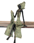 Bronze assis 40 cm vert n°11 Bronzes d'Afrique