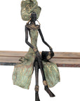 Bronze assis 40 cm vert n°12 Bronzes d'Afrique