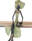 Bronze assis 40 cm vert n°12 Bronzes d'Afrique