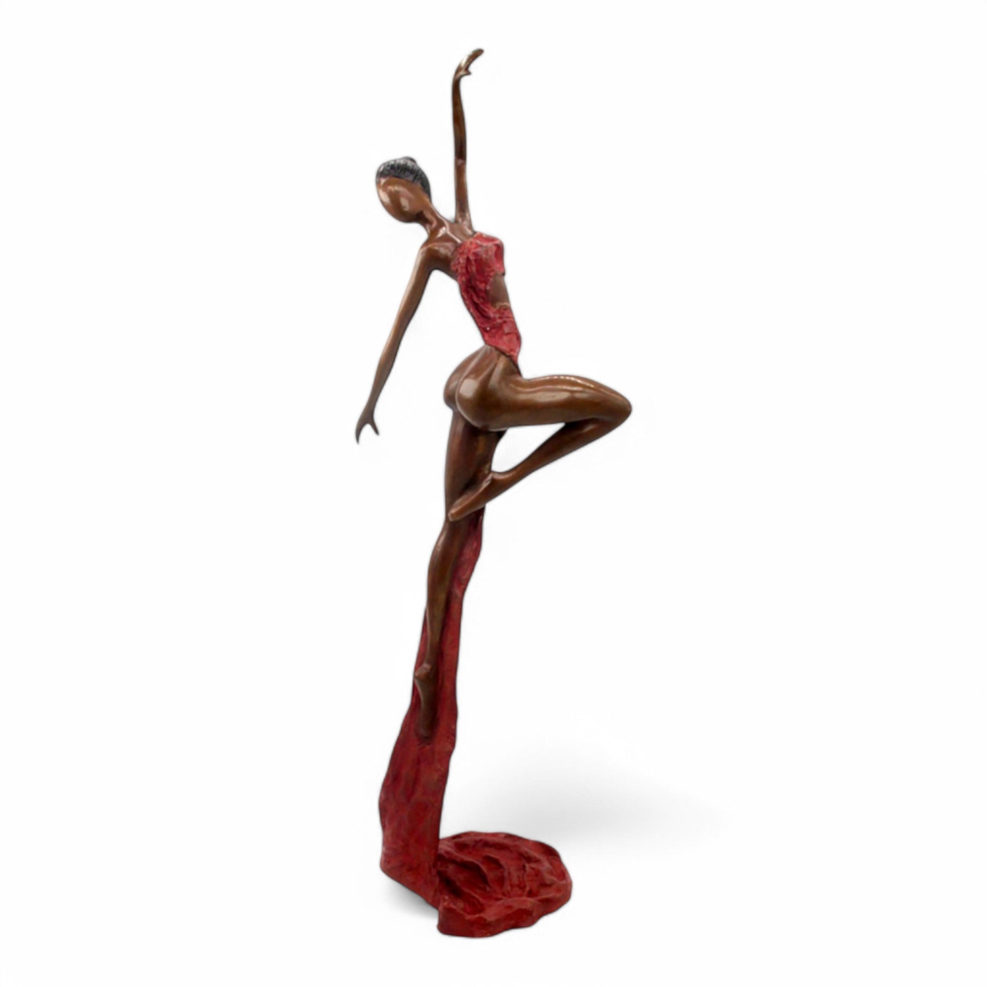 Bronze Issouf danseuse 70 cm rouge n°2 Bronzes d'Afrique