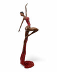 Bronze Issouf danseuse 70 cm rouge n°2 Bronzes d'Afrique