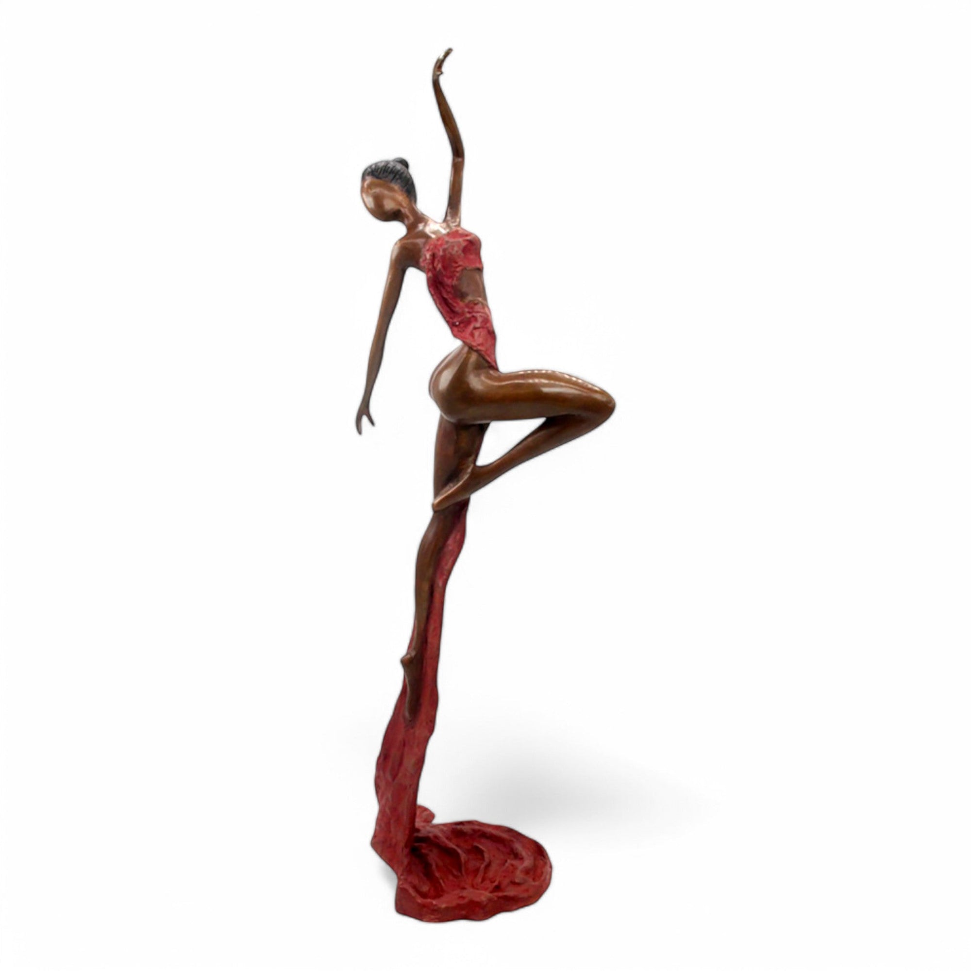 Bronze Issouf danseuse 70 cm rouge n°2 Bronzes d'Afrique