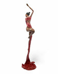 Bronze Issouf danseuse 70 cm rouge n°2 Bronzes d'Afrique
