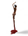 Bronze Issouf danseuse 70 cm rouge n°2 Bronzes d'Afrique