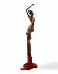 Bronze Issouf danseuse 70 cm rouge n°2 Bronzes d'Afrique