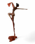 Bronze Issouf danseuse 70 cm marron n°2 Bronzes d'Afrique
