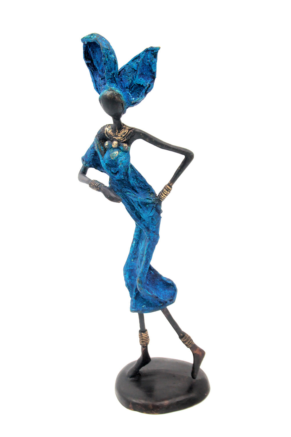 Bronze 35 cm bleu n°6 Bronzes d'Afrique