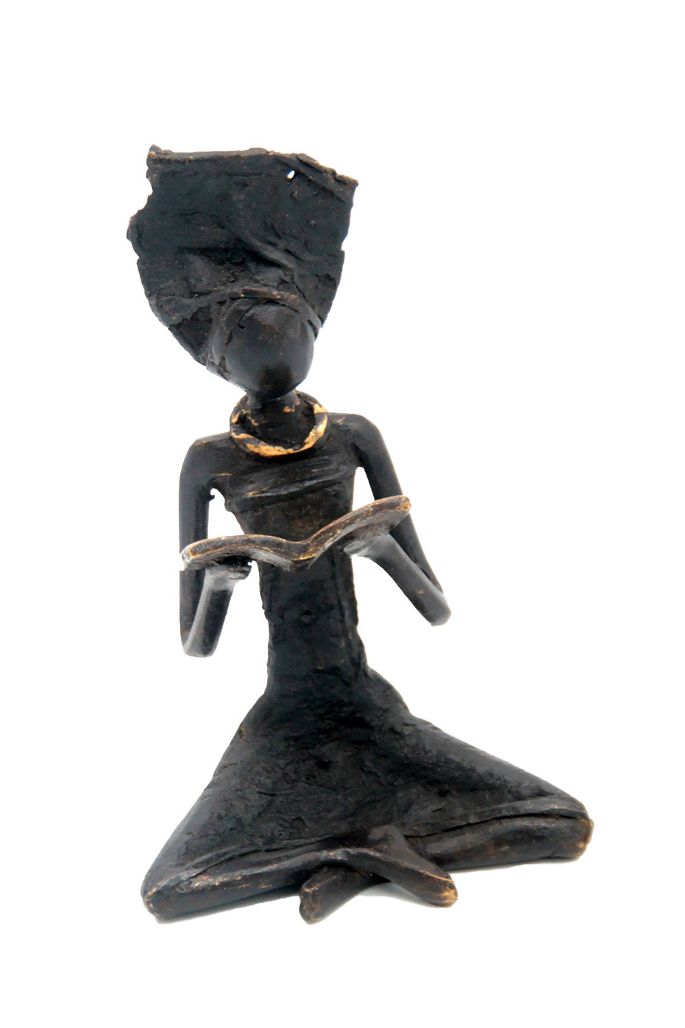 Bronze assis à poser 25 cm noir n°1 Bronzes d'Afrique