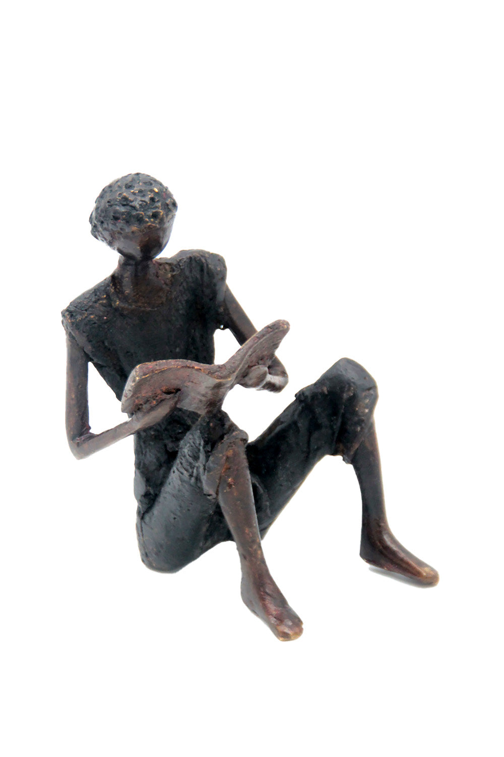 Bronze assis à poser 25 cm noir n°12 Bronzes d'Afrique