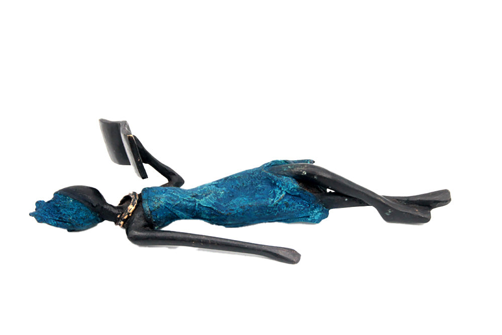 Bronze allongé 20 cm bleu n°9 Bronzes d'Afrique