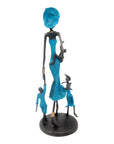 Bronze 3 enfants 35 cm bleu Bronzes d'Afrique