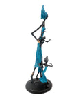 Bronze 3 enfants 35 cm bleu Bronzes d'Afrique