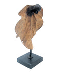 Bronze Feuille simple 45 cm marron n°3 Bronzes d'Afrique